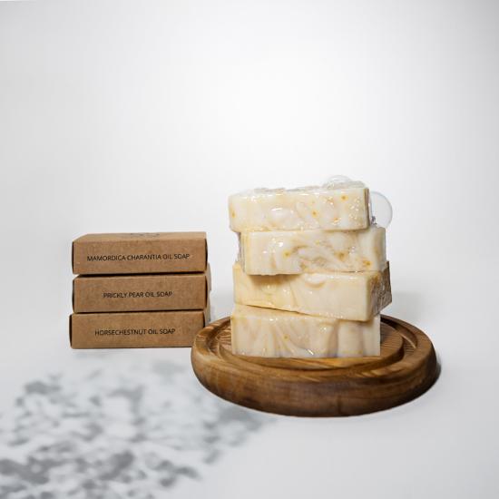 Three differennt types of natural soap
